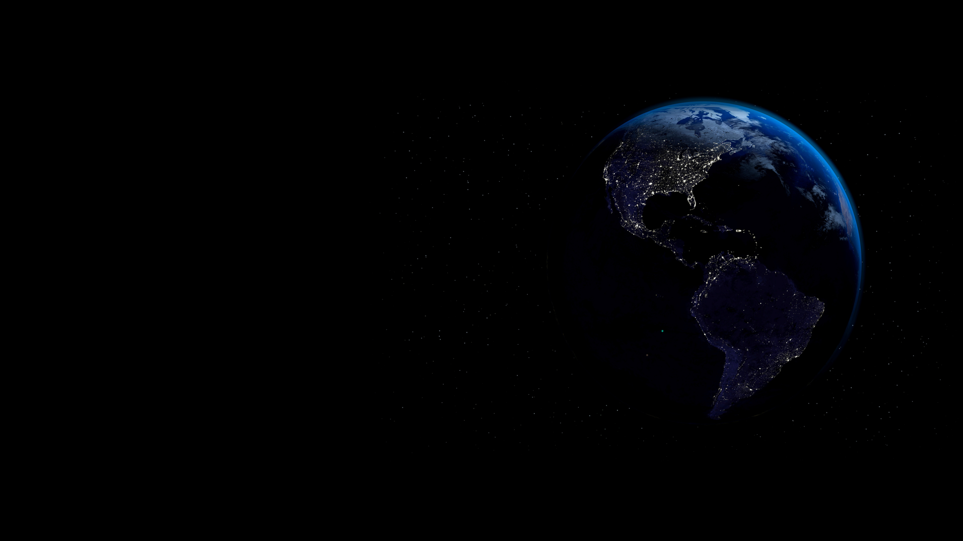 Earth from space showing city lights